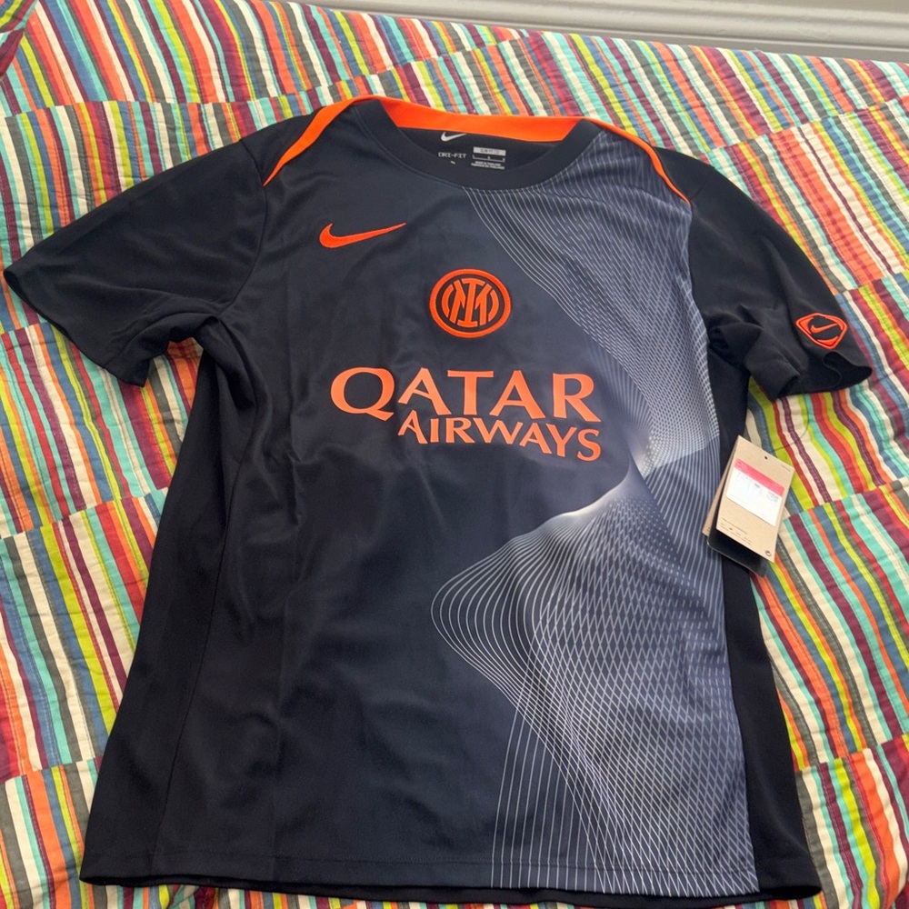 Nike Inter Milan 2023/24 Jersey large slim fit Black Orange HM3441-010 Qatar